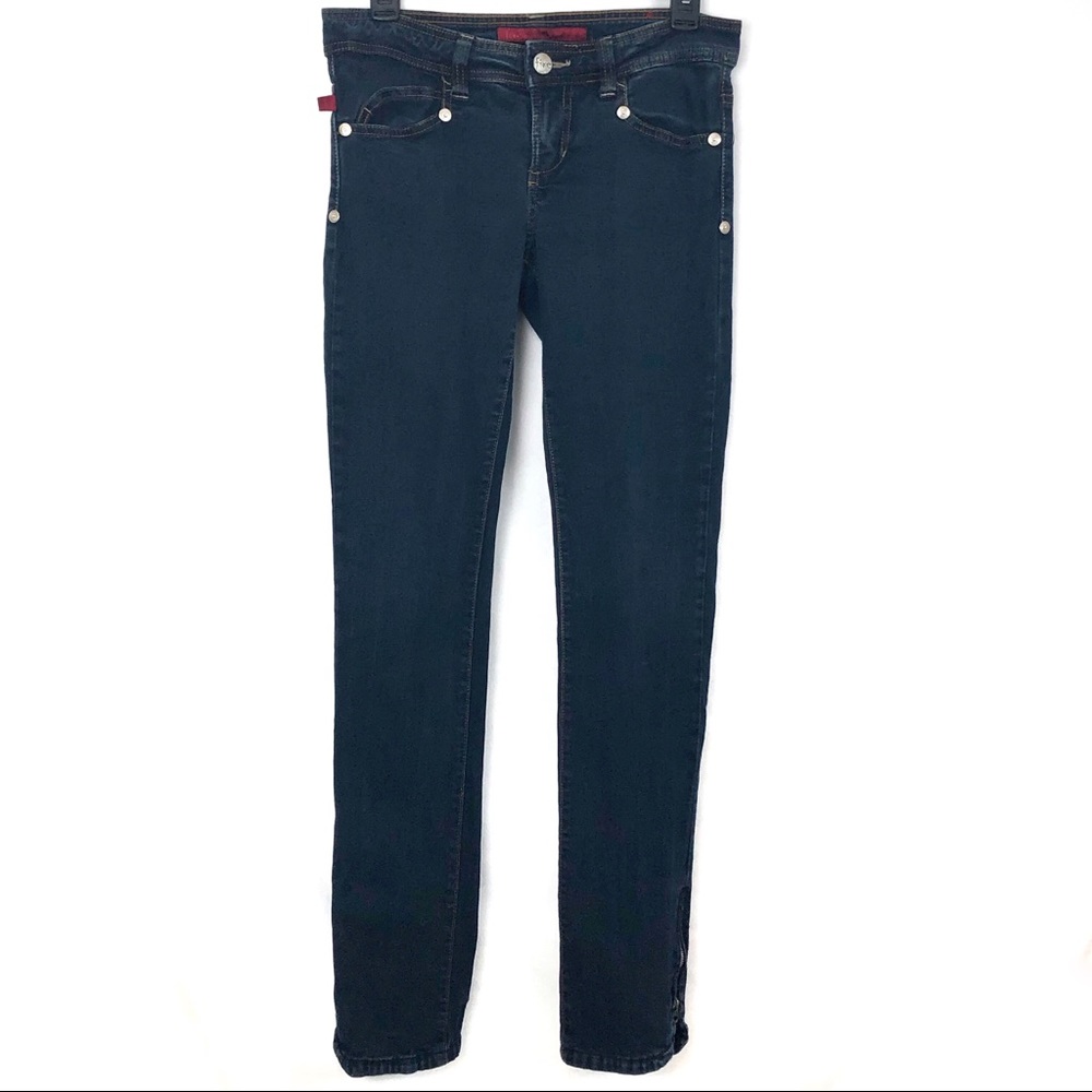 FIRE LOS ANGELES SHAWNA ANKLE ZIP DARK WASH SKINNY LEGGING JEANS. ZERO FLAWS